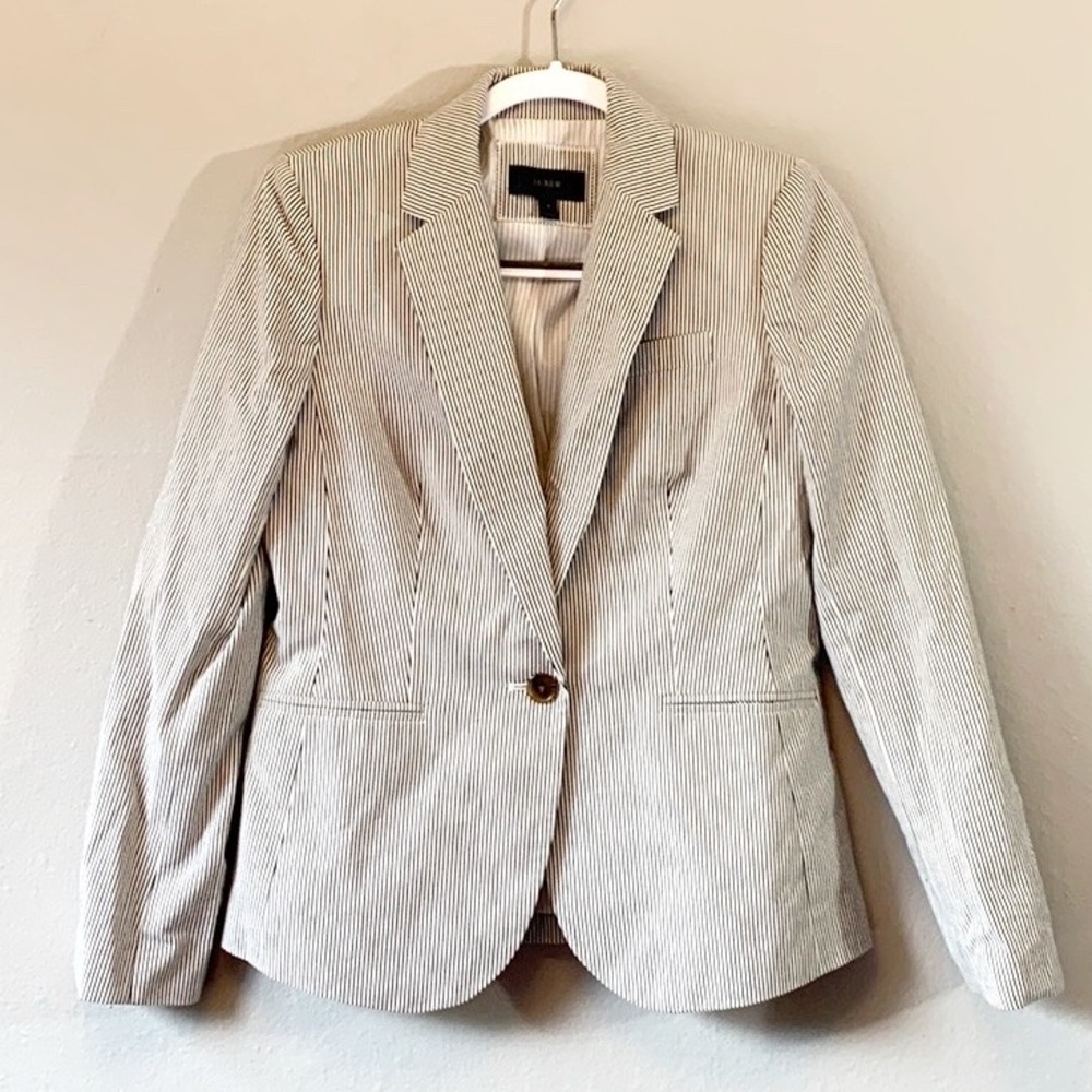 J. Crew Black Striped Blazer